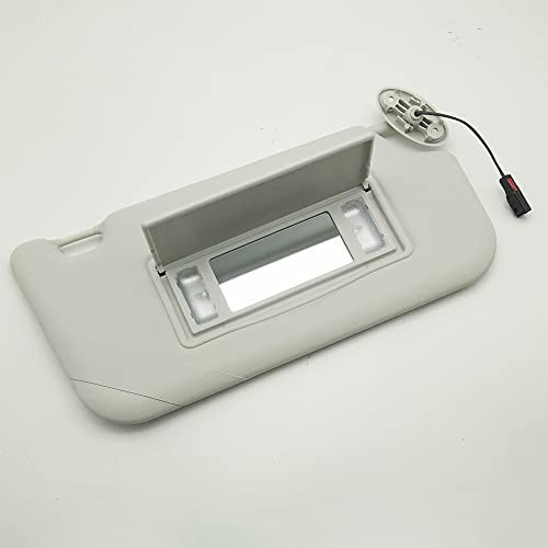 MKVAXR Auto-Sonnenblende, for Ford, for Focus (2012–2017), mit einem Make-up-Spiegel in hellgrauer Fahrer-/Beifahrerseite Auto-Sonnenschutz(Left (Driver Side))