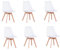 Juego de 6 sillas blancas de comedor, sillas de cocina blancas, 6 sillas, mesa de comedor, sillas de cocina modernas, para decoración de comedor, cocina y oficina, con asiento acolchado y patas de