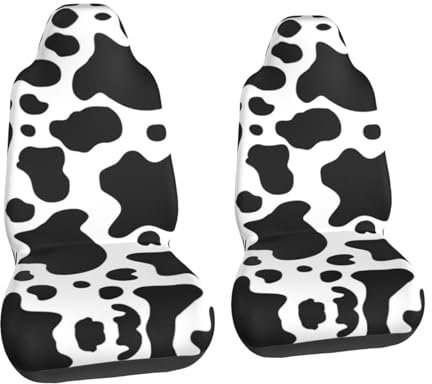 Autositzbezüge mit Kuh-Motiv, universal, Schwarz und Weiß