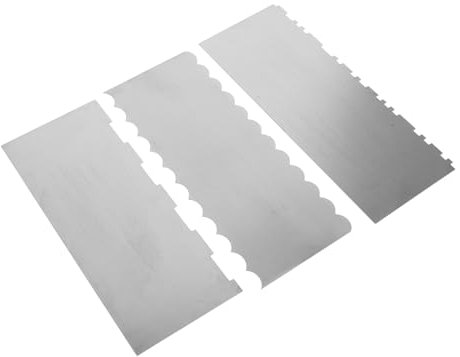 OUNONA 3pezzi Raschietto per in Acciaio Raschietto per Torte in Acciaio Spatola per Torte per Lisciare La Glassa