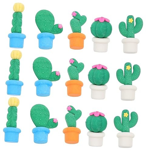 KICHOUSE 15stücke Teiliges Radiergummi Mit Niedlichen Kaktus-motiven Weiches Cartoon-radiergummi Für Schüler Sichere Und Langlebige Radiergummis Für Schule Büro Und Junge Mädchen Als Gesche