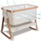 Tutti Bambini CoZee® Air Crib Bundle (Walnut/Ecru) - Bedside Crib with 2 Sheets (Grey/Cloud), Mattress Protector, and Mattress Included