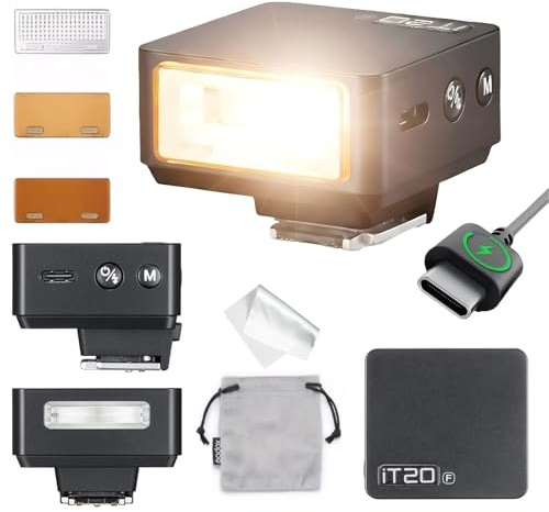 GODOX IT20 F Kamera Blitz, IT20F TTL Mini Blitzgeräte, Recycle-Zeit von 1,5 Sekunden, Kompatibel mit Fujifilm X100VI GFX100RF XS20 XS10 XT30 II XT5 XM5 GFX50S GFX50R X-T4 X-T3 X-E4 (Schwarz)