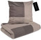 bugatti 2in1 Bettwäsche 135x200 cm - 100% Baumwolle Satin-Flanell Kombibettwäsche, Reißverschluss, anschmiegsam, weich & waschbar, Bettbezug braun Karo