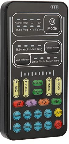 SUNGOOYUE Changeur de Voix PC 450MAH 5V Changeur Sonore Portable, 8 Effets Sonores Construits -in-Carte Sound pour les Jeux en Ligne, Compatibles avec Chaque Plate-forme, Vert (I9 édition anglaise)