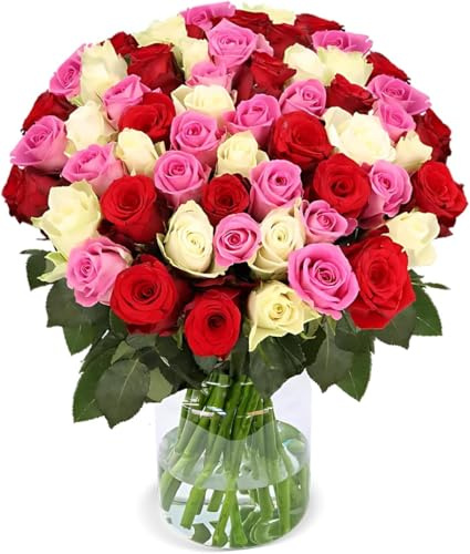 Blume Ideal Rosenstrauß - 30 Rosen - LoveLoud - Ø 40–50 cm - Echte premium Blumen für Hochzeit & Deko - 7 Tage Frischegarantie - in verschiedenen Farben und Mengen