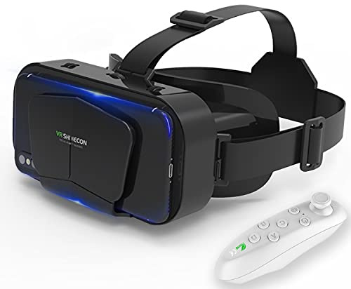 VR Brille Handy Virtual Reality mit Fernbedienung, 3D VR-Brille Erleben Sie Spiele und 360 Grad Filme in weicher & komfortabler Glasses für Phone Android 5~7 inc