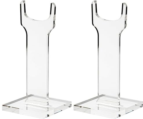 2 Stück transparente Acryl-Gewehr-Display-Halter, stabile quadratische Basis für sichere Präsentation von abgewinkelten oder geraden Sammlerfeuerwaffen