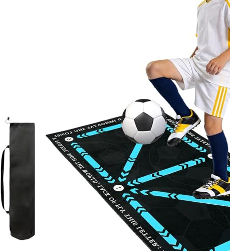 Flintronic Fussball Matte, 60x90cm Rutschfest Silent Fussballmatte Training Kinder, Fußball Trainingsmatte, Rutschfest Kickmatte Soccer Skills Fußballmatte Stoßdämpfende Trainingsmatte
