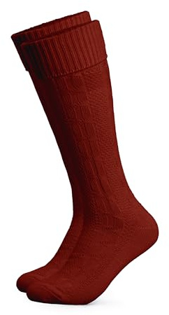 HerzSticht Herren Lange Trachtensocken 1er Pack (Modell: Silberdistel) Rot 43-46