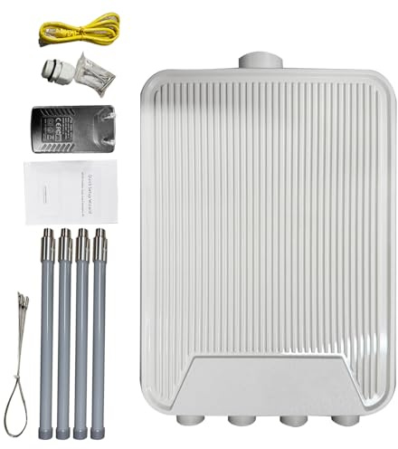 Yechiry Router Wireless WiFi 6 da Esterno 3000Mbps, Segnale Extender WiFi Ad Alta Potenza, Router Dual Band 2.4G/5.8G con 4 Antenne e Ripetitore AP Supporto WISP MESH, Ideale per Fattoria, Piscina
