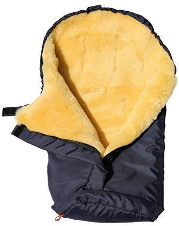 Lammfell - KINDERWAGEN FUßSACK Baby Fußwärmer Farbe Blau