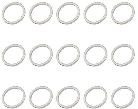 Sourcingmap 18mmx22mmx2mm Engine Oil Drain Plug Crush Gasket Aluminum Washer Seals 15pcs