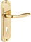 Designer Levers - Mocho Round Plate Lever Door Handle - 1 Pair - Polished Brass - Locking Door Handle - 189 x 49mm - Interior Use