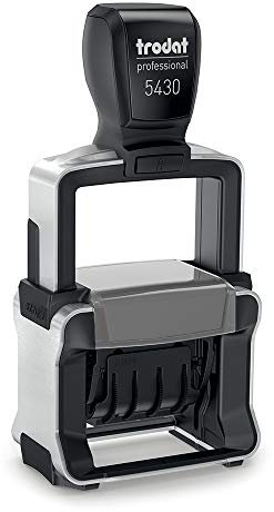 Trodat Professional Datumstempel 5430, selbstfärbend, mit Text Kopie, Abdruck 41 x 24 mm, Blau und Rot