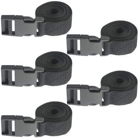 TOVOT 5 Stück 25 mm × 63 Zoll Nylon-Schnallenriemen mit 34 × 60 mm Schnallen Gurtband mit Schnalle Verstellbare Gurtbänder für Gepäck, Haustierhalsbänder, Rucksäcke und Reparaturen