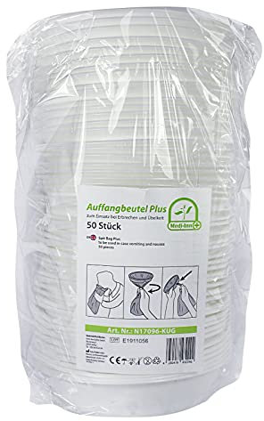 Medi-Inn Brechbeutel mit Mundstück Auffangbeutel Spuckbeutel (50 Stück)