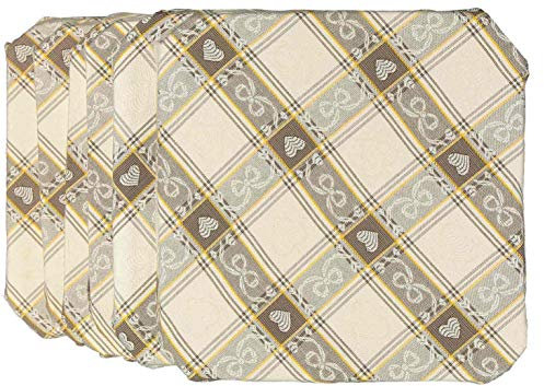 Cuscino Sedia Cucina sfoderabile Modello Alette Dama Tessuto Jaquard, Colori Solidi, Prodotto di Qualita.