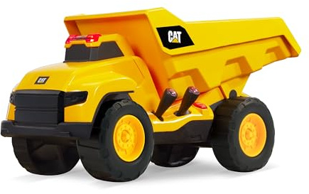 CAT Construction Toys, Motorized Dump Truck Toy, 6 Unique Sounds, 2 Motorized Functions, Lights & Sounds, Includes 3 AA Batteries.