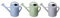 Rivanto® Große Vintage Gießkanne mit Brause 8500 ml, 2 Griffe, farbig Sortiert, Kunststoff Outdoor Gießkanne mit Tülle, L49 x B22 x H35 cm
