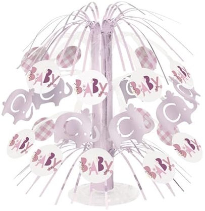 Unique Party 78380 Tischdekoration für Babyparty, Elefant, Rosa, 1 Stück, Rose