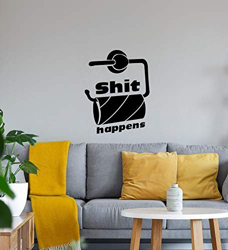 Shir84.de Happens Empty Toilet Paper Roll Wall Sticker 45 x 58 cm