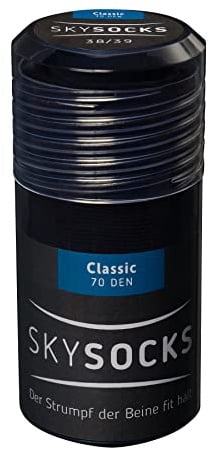 SKYSOCKS Classic Kniestrümpfe, belebende Strümpfe für Damen und Herren für Reise, Beruf und Freizeit, 70den | schwarz, blau, grau, safari, sand, rot, navy, sunflower, berry | Gr. 36-45