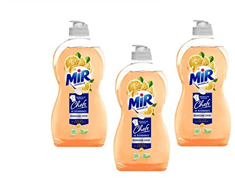 MIR Lot de 3 Liquides Vaisselle Main 450mL Secrets de Grands Chefs Orange