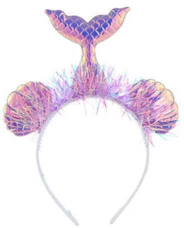 Meerjungfrau-Stirnband,Meerjungfrau Pailletten Haarband Meerjungfrau Motto Party Zubehör für Feier Dekoration Geschenk Geburtstagsfeier Abend Party