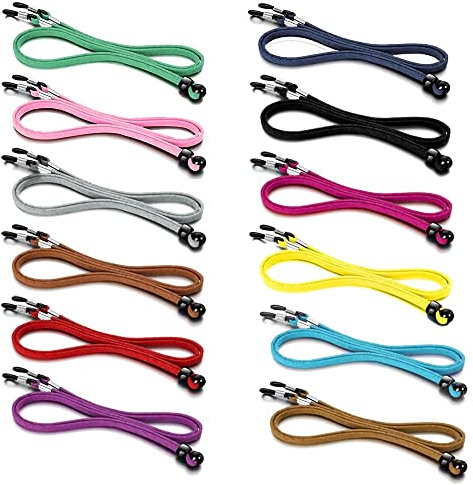 BetterJonny 12pcs Glasses Strap, 12 Colors PU Leather Eyeglasses Straps Chain Lightweight Eyeglasses Cord for Men & Women
