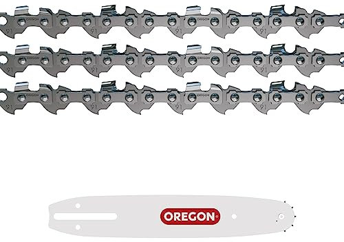 Oregon Pack de 3 Cadenas de podador de altura y 1 Espada Cadena 3/8 Low Profile, 0.50 pulgadas (1.3mm), 40 eslabones y Espada A041 de 25cm, compatible con Black & Decker, Ryobi, Bosch, Dolmar