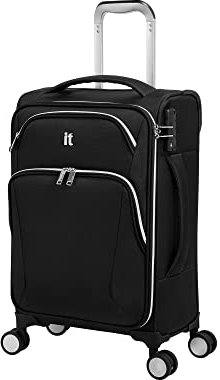it luggage Expectant Softside Spinner mit 8 Rädern, kariert, 55,9 cm, Schwarz, 22, Expectant 55,9 cm Softside Checked 8 Wheel Spinner