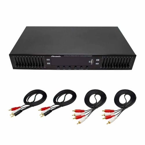 LeTkingok 220 V Hifi Digital Hd Stereo Vorverstärker Equalizer Eingebauter Usb Bluetooth Home Stage Equalizer Dual 10 Segmente EQ-898 (Schwarz)