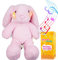 Marsjoy Rosa Hasenspielzeug Osterhase Kuscheltier Plüschtier OsterplüschtiereHase für Mädchen, Jungen & Babys Superweich mit Langen Ohren, Singen, Musik LED-Lichter, Fliegende Lange Ohren Geschenke