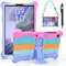 KATUMO Funda para Samsung Galaxy Tab A7 Lite 8.7 2021 SM-T220/T225 Silicona a Prueba Funda Niños para Galaxy Tablet A7 Lite 8.7 Pulgadas Cover,Cinturón de Hombro y Pluma Táctil,Rosa Roja & Morada