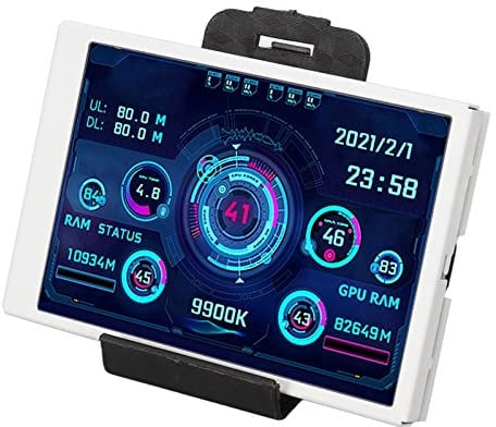 GOWENIC 3.5in mini Computer Temp Monitor, Portable CPU RAM Data Monitor Support CPU Network Memory Date Volume Display, for AIDA64 PC CPU RAM Hard Disk Data Monitor (White)