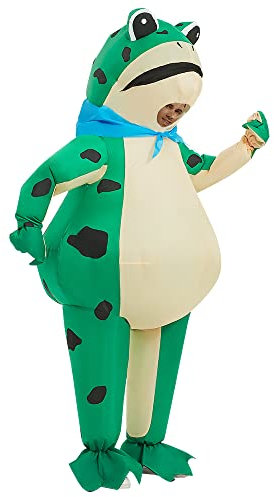 JASHKE Frog Costume Inflatable Adult Blow Up Halloween Costume, Green