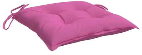 vidaXL Stuhlkissen 4 STK., Sitzkissen mit Bändern, Sitzauflage Outdoor Indoor, Stuhlauflagen Kissen für Gartenstuhl, Rosa 40x40cm Stoff