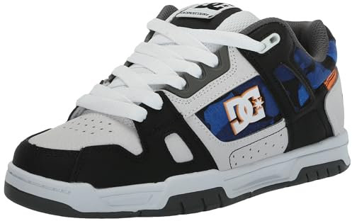 DC Herren Stag Low Top Skateschuh, Weiß/Schwarz/Orange, 10