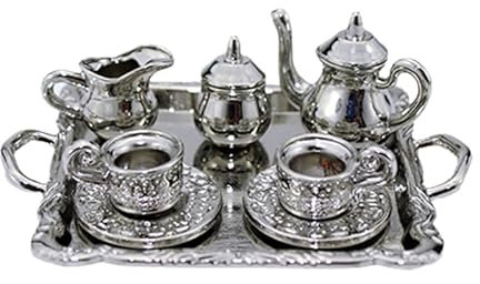 2.64X1.89X0.2 Chinese Alloy Tea Set Kitchen Appliance Educational Set Toys for 3-8 Girls