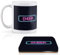 1 White Ceramic Mug Cup (11oz / 284ml) with 1 Square Wooden Cork Coaster Neon Sign Design Ember Name Matching Set for Coffee Tea Drinks Kitchen #352933