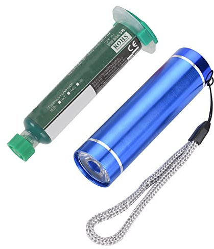 Solder Mask Net Reball Stencil UV Light Curing Solder Paste Solder Mask Ink Flashlight for CPU Repair BGa Chip Paint Shedding Tool Kit(#3)