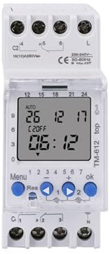 RWRAPS Interruptor Temporizador programable TM612 220 Vac 16A 6PINS 2NO 2NC 2 Canales Pantalla programable 24 Horas Reloj con Dos Salidas de relé Temporizador Interruptor 2NO (Color : TM612 220V)