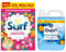 Surf Laundry Powder Tropical Lily & Ylang-Ylang 130 Washes 6.5 KG Washing Powder with Comfort Fabric Softener XXL Mega Pack Fabric Conditioner of Your Choice 160 Washes 4.8 Litre (Blue Skies)