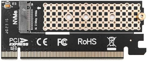 DollaTek M.2 NVMe SSD A PCI-E 3.0 X16 Adaptador Tarjeta de Interfaz de Clave M Velocidad Completa