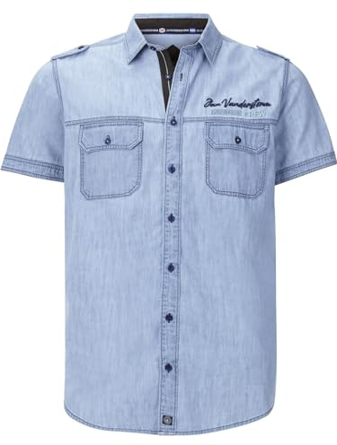 Jan Vanderstorm Herren Jeanshemd Lorensius | Kurzarmhemd aus Denim mit Brusttaschen | reine Baumwolle | Gr. L-7XL