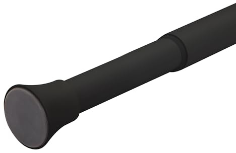 Mardom gardinenstange ohne bohren - Schwarz 60-90 | teleskop vorhangstange, teleskopstange vorhang, robust, universell, Federzugmechanismus, sicherer Halt