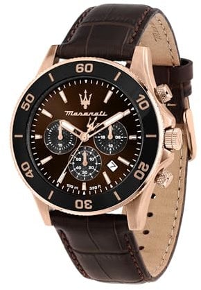 Maserati Montre Homme Edition Limitée, Chronographe, Analogique, Bracelet Cuir, Étanche, Collection COMPETIZIONE - R8871600001