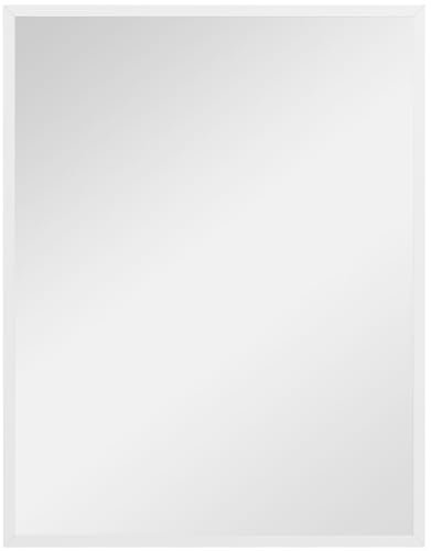 HOMCOM Rechteckiger Spiegel Rechteckiger Badezimmerspiegel 70x90 cm Dekorativer Wandspiegel für Wohnzimmer Eingang Flur Horizontal oder Vertikal Weiß