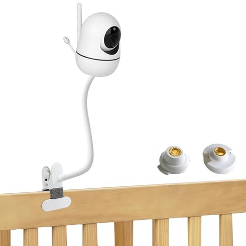 Flexible Babyphone-Clip-Klemmhalterung, kompatibel mit HelloBaby HB6550/HB65/HB66/HB248, Anmeate SM935E, iFamily 43E, Kidsneed SM935, Hellobaby Kamerahalterung ohne Werkzeug oder Wandschäden